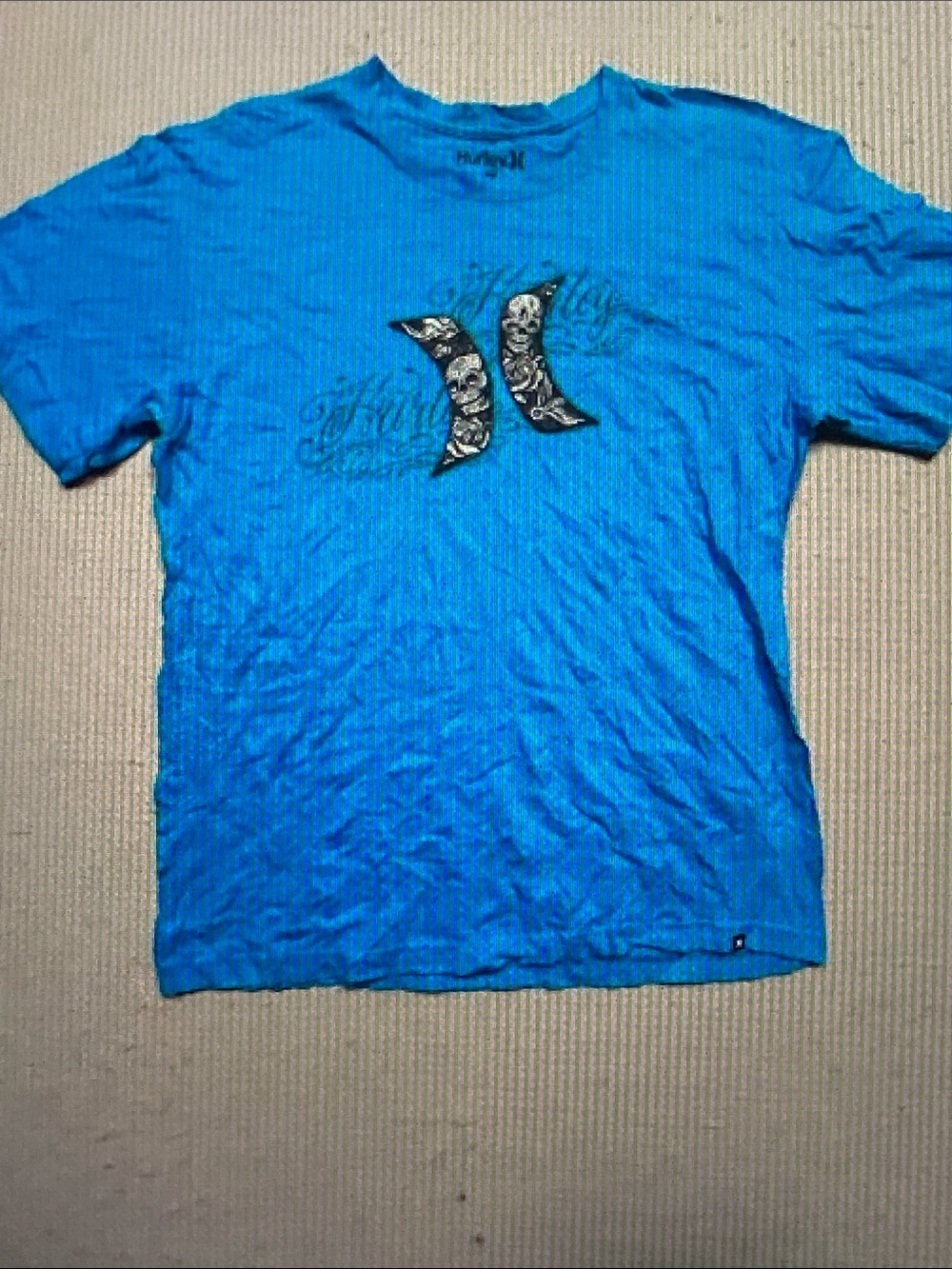 Hurley Men’s Bright Blue Short Sleeve Graphic Logo Tee
